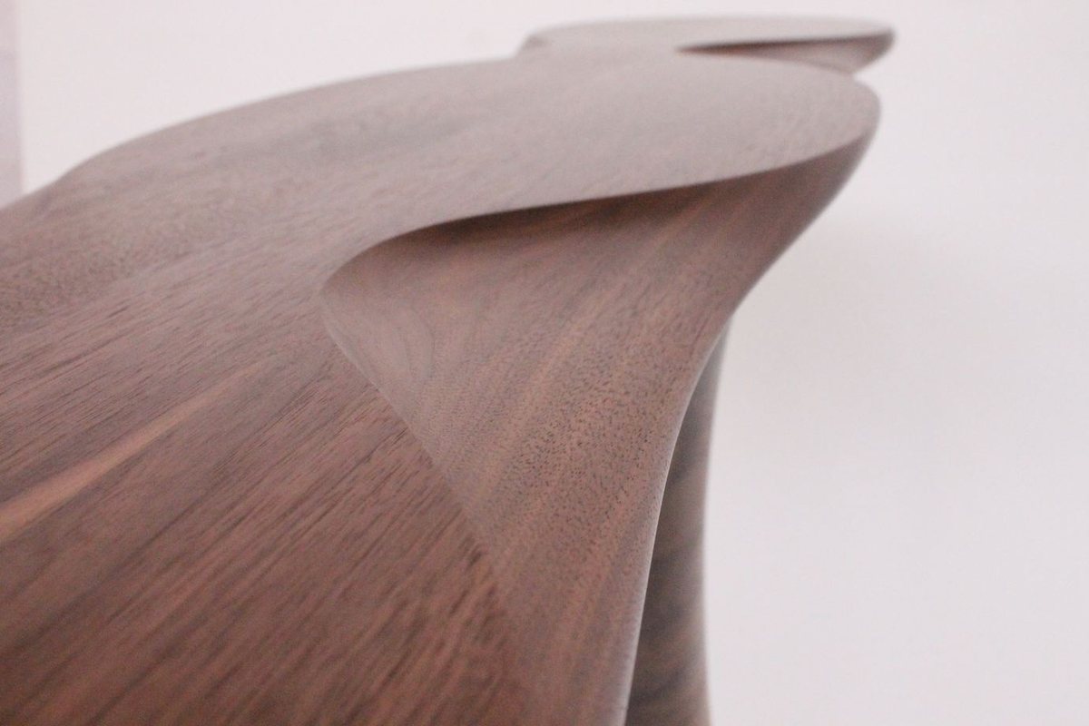 Wallflower — a walnut side table with a lobed top